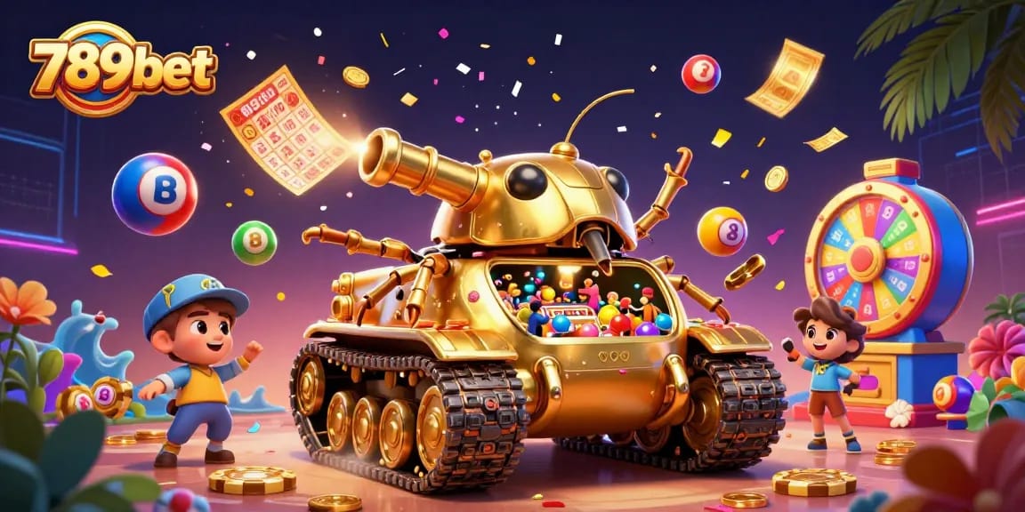 Experience thrilling gameplay at 789bet with a vibrant digital casino scene showcasing lottery excitement and colorful elements.