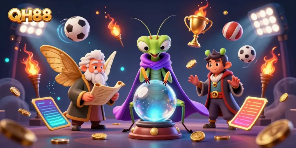 Engage with QH88's dynamic gaming experience featuring cartoon characters and exciting betting elements.