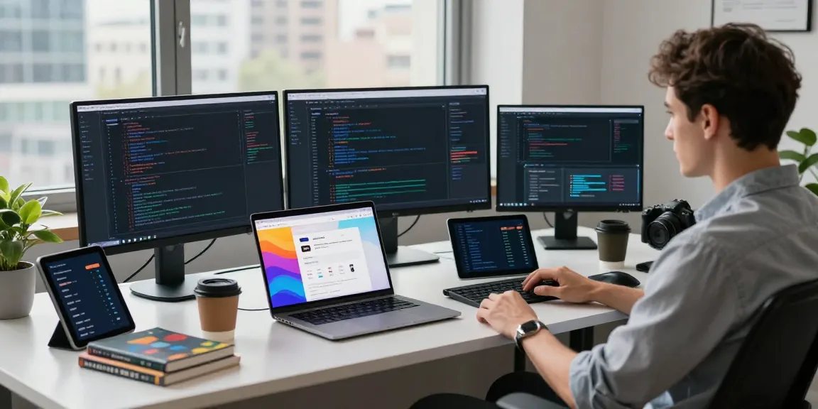 Website developer working on instant indexing strategies in a modern digital workspace.