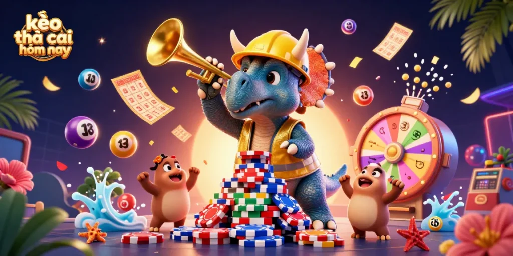 Engage in thrilling bets with kèo nhà cái hôm nay illustrated as a dynamic scene of characters celebrating.