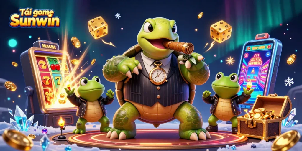 Experience thrilling gameplay with Tải game Sunwin amidst dazzling casino lights and characters.