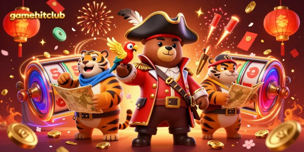 Win big at gamehitclub with vibrant 3D slots, thrill-seeking pirates, and festive casino elements!