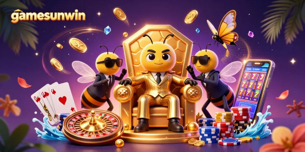 Experience the thrills of gamesunwin with vibrant casino elements in an ultra-detailed scene.